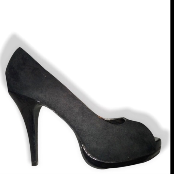 Like🆕Black Suede Platform Heels - Picture 4 of 5